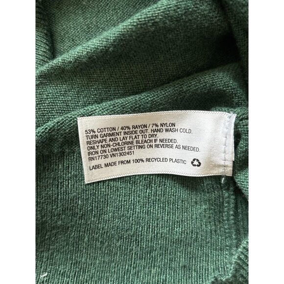 Merona Sweater Womens Small Green Embellished Jewel Neck Pullover Lightweight - Picture 3 of 5